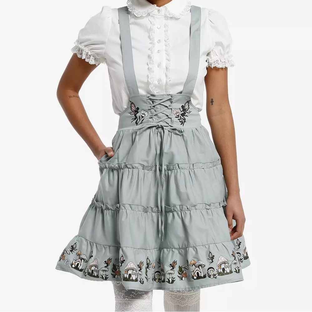 Thorn & Fable Mushroom Tiered‎ Ruffle Skirtall Hot Topic